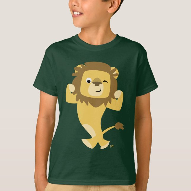 Cute Strong Cartoon Lion Children T-shirt (Front)