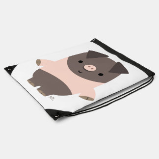 Cute Strong Cartoon Pig Drawstring Back Pack Bag