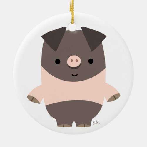 Cute Strong Cartoon Pig Ornament