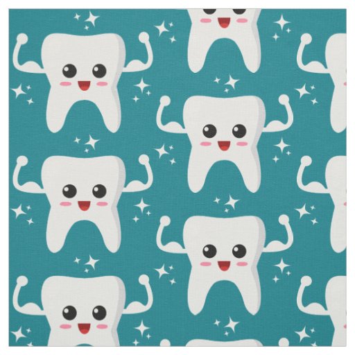 Cute Strong Teeth Pattern Fabric