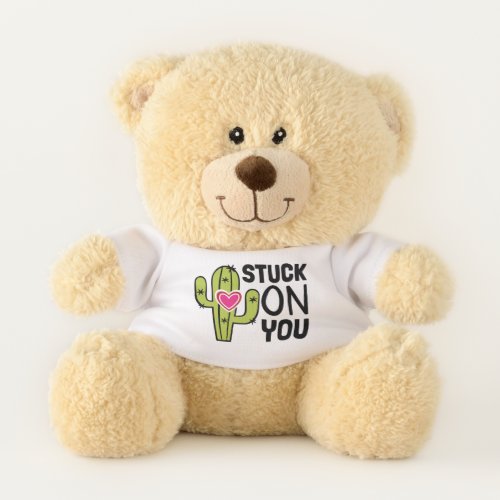 cute stuck cactus Valentine Teddy Bear