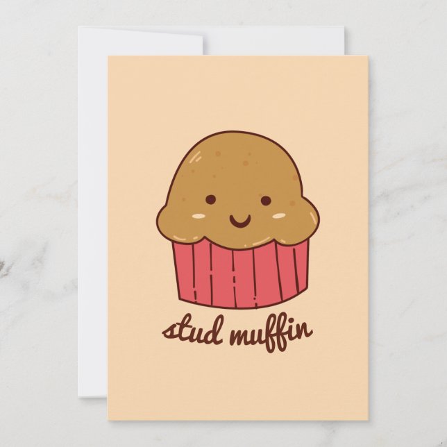 Cute Stud Muffin Valentine Holiday Card (Front)