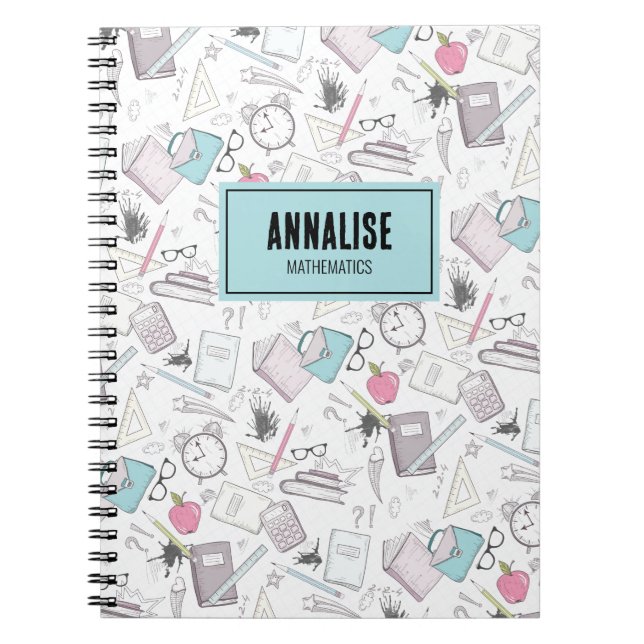 Cute Student Name School Notebook (Front)