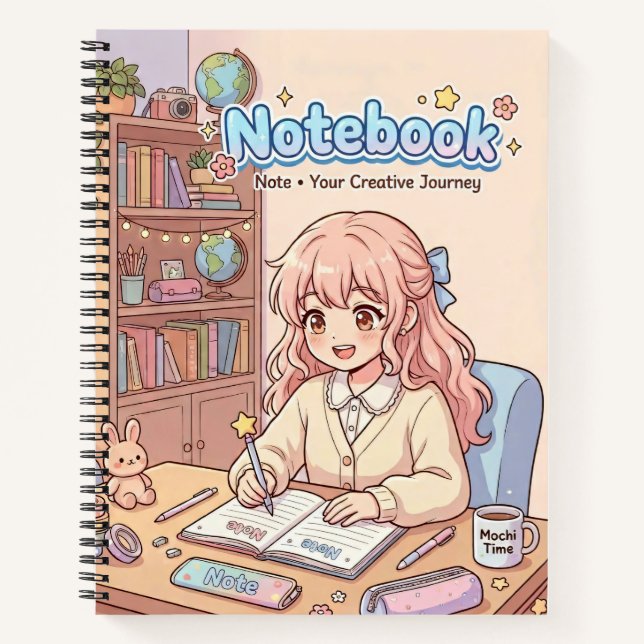 Cute Study Girl Notebook (Front)