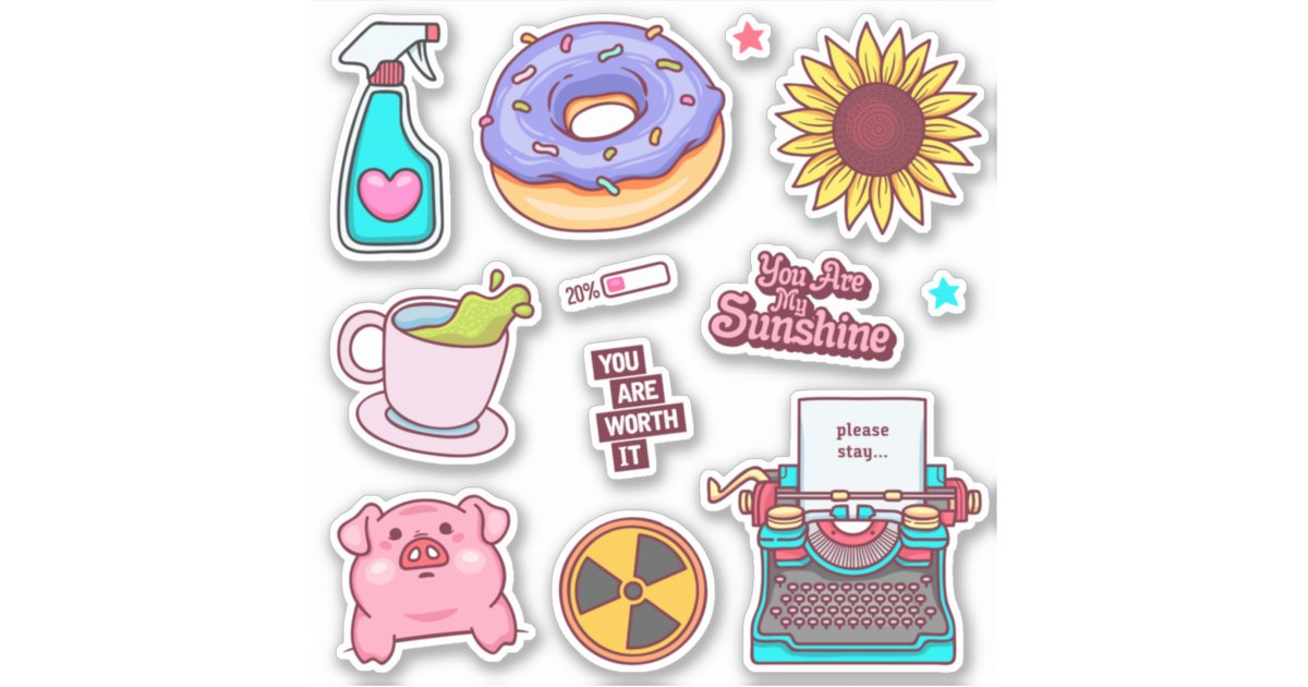 Cute Stuff Sticker | Zazzle