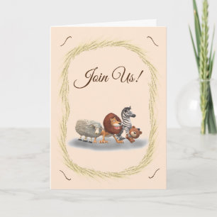 Cute Stuffed Animal Baby Shower Invitation