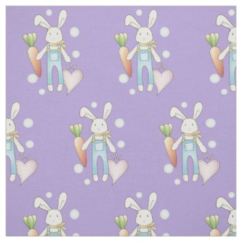 Cute Stuffed Animal Bunny Fabric by WindUpEgg at Zazzle