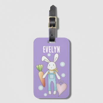 Cute Stuffed Animal Bunny Luggage Tag by WindUpEgg at Zazzle