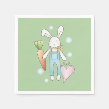 Cute Stuffed Animal Bunny Paper Napkins by WindUpEgg at Zazzle