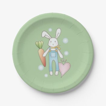 Cute Stuffed Animal Bunny Paper Plates by WindUpEgg at Zazzle