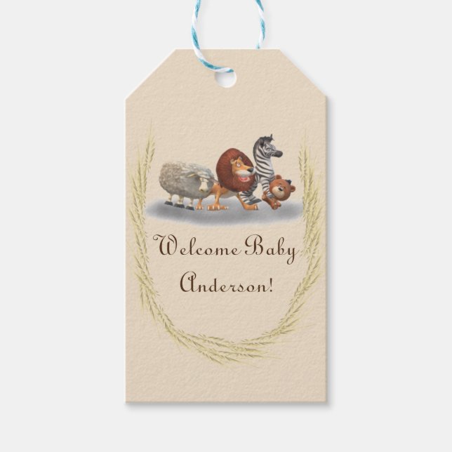 Cute Stuffed Animal Themed  Gift Tags (Front)