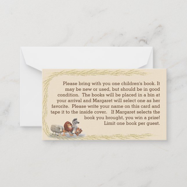 Cute Stuffed Animal Themed  Note Card (Front)