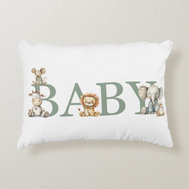 Cute Stuffed Animals Baby Accent Pillow (Front)