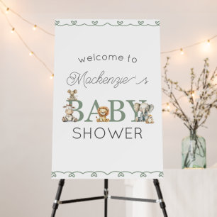 Cute Stuffed Animals Gender Neutral Baby Shower Foam Board