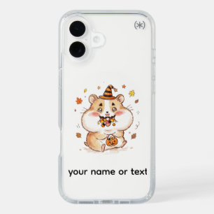 Cute Stuffed Cheeks Halloween Hamster Trick or Tre iPhone 16 Plus Case