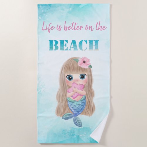 Cute Stylish BeachBaby Mermaid Beach Towel