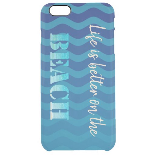 Cute Stylish Beach,Blue Waves Clear iPhone 6 Plus Case