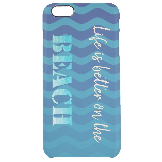 Cute Stylish Beach,Blue Waves Uncommon iPhone Case (Back)