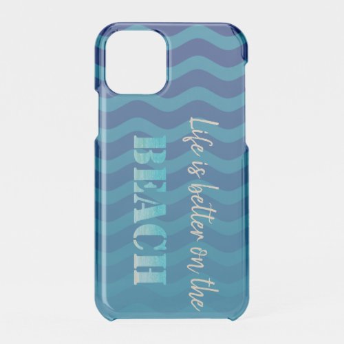 Cute Stylish BeachBlue Waves iPhone 11 Pro Case