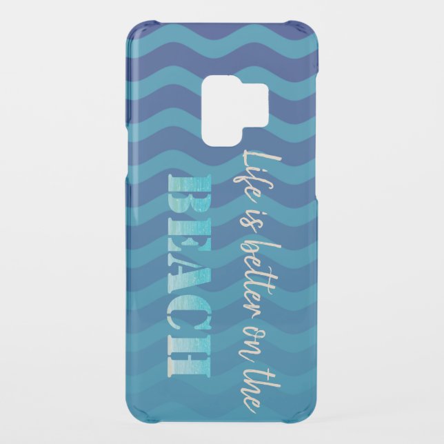 Cute Stylish Beach,Blue Waves Uncommon Samsung Galaxy Case (Back)