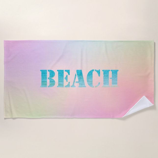 Cute Stylish Beach Holographic Towel (Front)