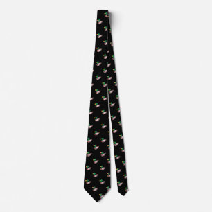 Cute Stylish Black Wild Duck Seamless Pattern Neck Tie