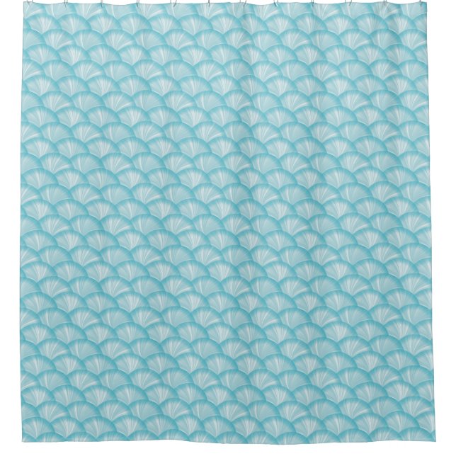 CUTE Stylish Blue Pattern Shower Curtain (Front)