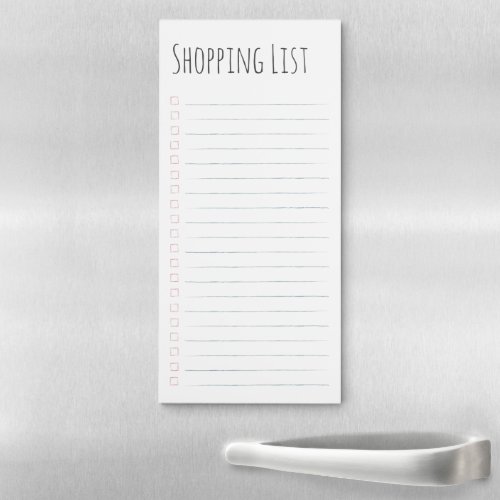 Cute Stylish Checkbox Lined Shopping List Magnetic Notepad