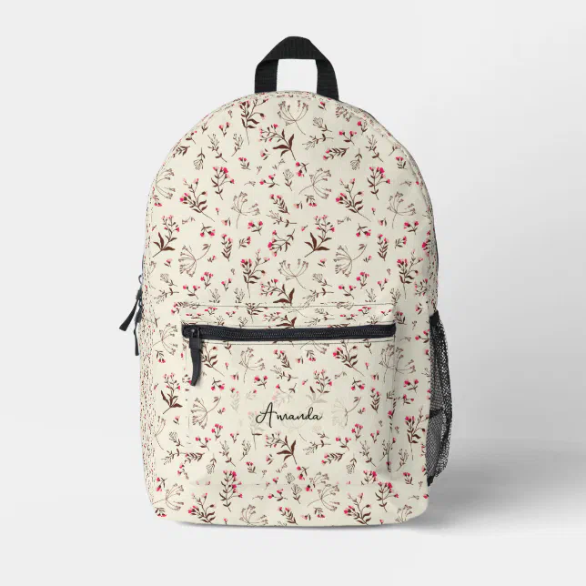 Cute Stylish Floral Printed Backpack | Zazzle display picture 1