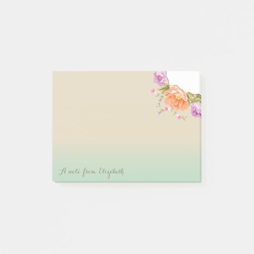 Cute Stylish Flowers _Personalized Post_it Notes