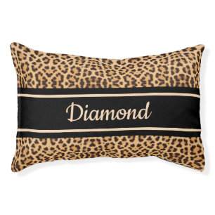 Cute Stylish Leopard Print Personalized Dog Pet Bed