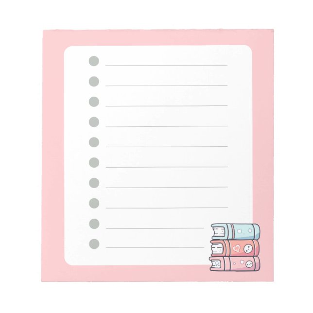 Cute, Stylish, Minimalist, Modern, Stationery Notepad (Front)