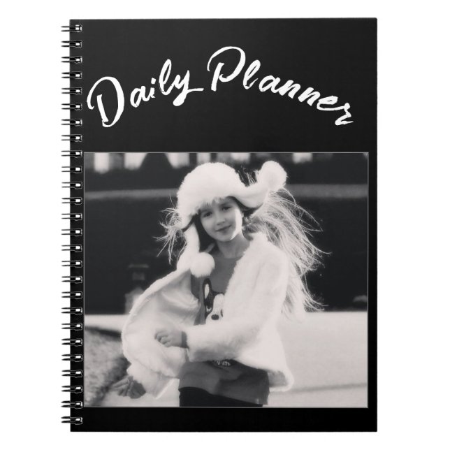 Cute , Stylish, Simple, Unique Photo Daily Planner Notebook (Front)