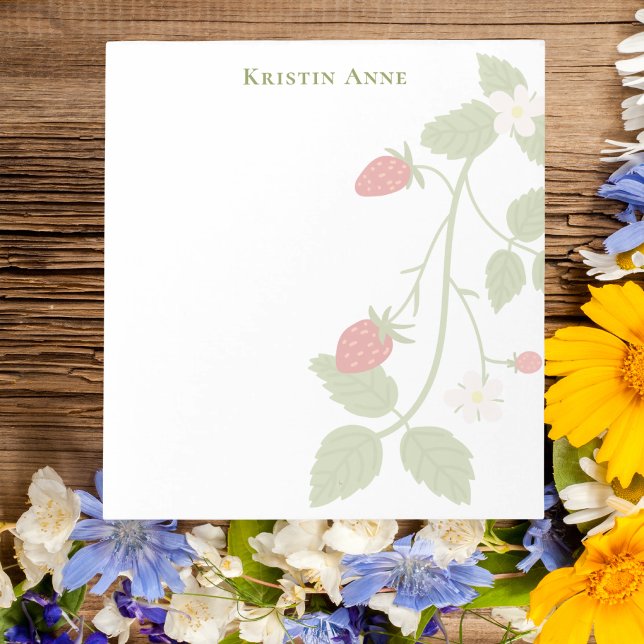 Cute Stylish Summer Strawberry Modern Trendy Notepad (Creator Uploaded)