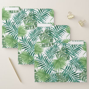 Cute Stylish Tropical Leaves Greenery File Folders