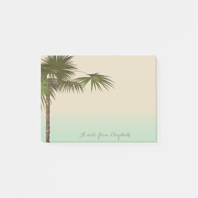 Cute Stylish Tropical, Palm Tree,Personalized Post-it Notes (Front)