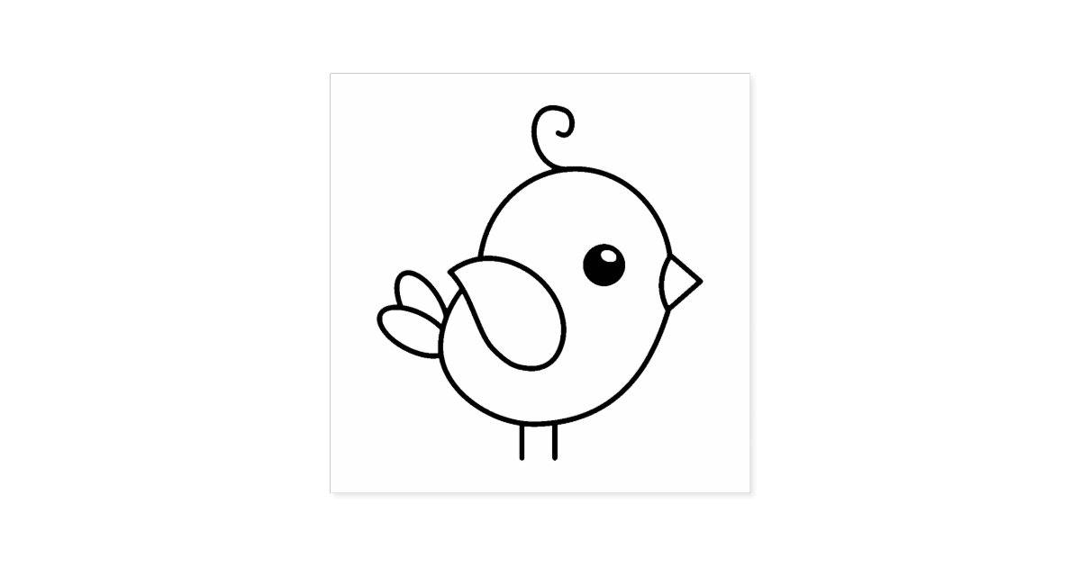 Cute Stylized Cartoon Bird Self-inking Stamp | Zazzle