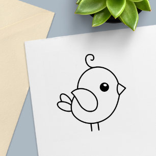 Cute Stylized Cartoon Bird Self-inking Stamp