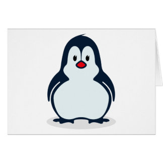Cute Stylized Cartoon Penguin Facing Forward Cards
