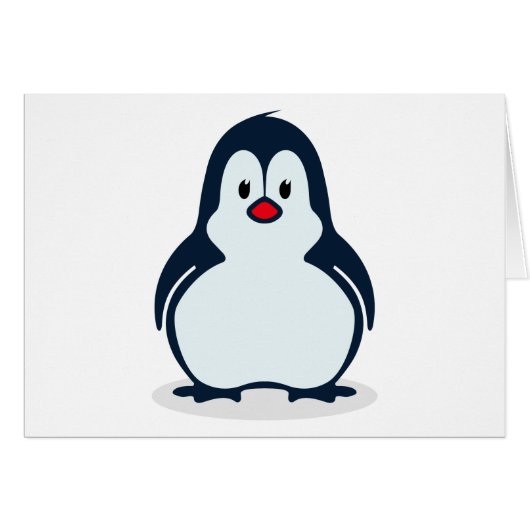 Cute Stylized Cartoon Penguin Facing Forward Cards (Front Horizontal)