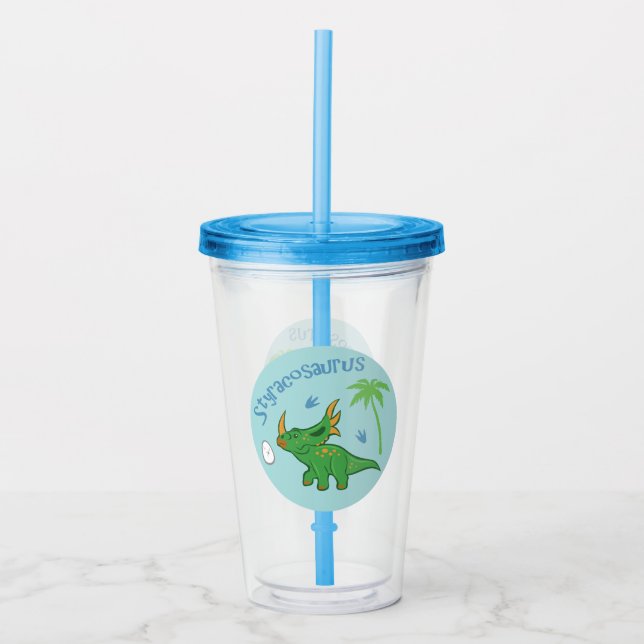 Cute Styracosaurus Acrylic Tumbler (Front)