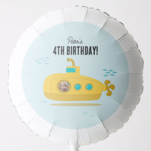 Cute Submarine Deep Sea Birthday Kids Photo Balloon