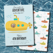 Cute Submarine Deep Sea Birthday Kids Photo