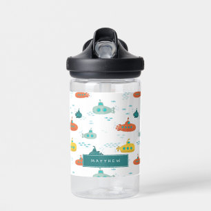 Cute Submarine Nautical Deep Sea Fish Kids Water Bottle