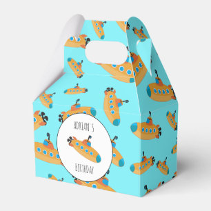 Cute Submarine Pattern Kid's Birthday Party Favor Boxes