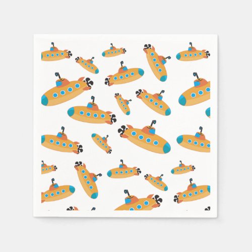 Cute Submarine Pattern Kids Party  Napkins