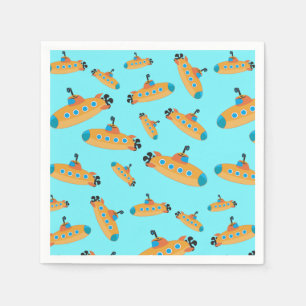Cute Submarine Pattern Kids Party Napkins