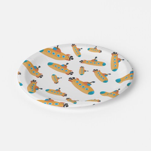 Cute Submarine Pattern Kids Party Paper Plates