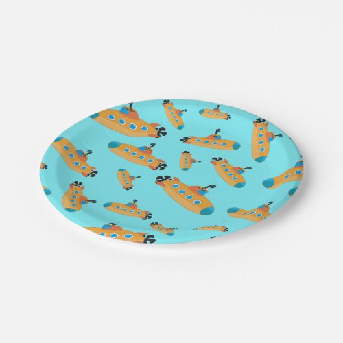 Cute Submarine Pattern Kids Party Paper Plates