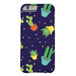 Cute succulent cactus polka dots pattern barely there iPhone 6 case